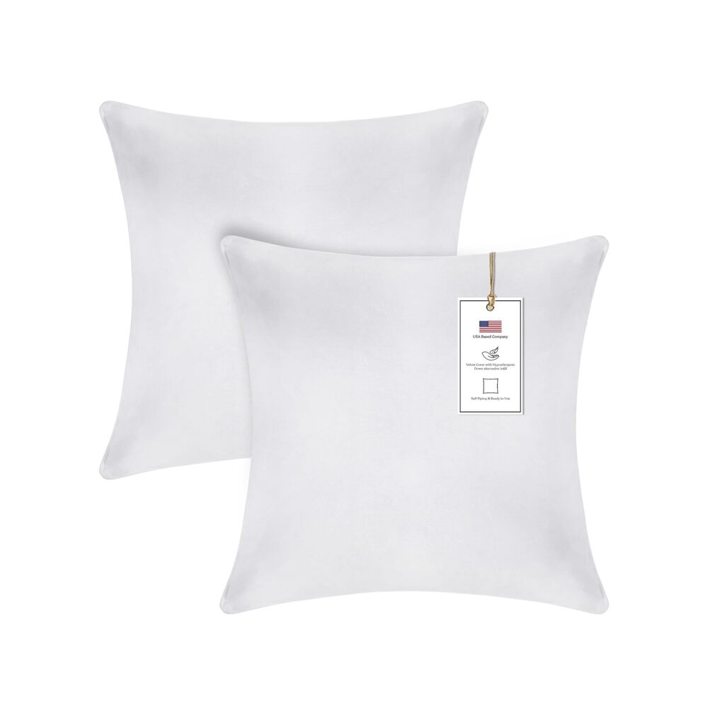 8423 A1HC New Set of 2 Hypoallergenic Fine Soft Velvet Throw Pillow Covers
